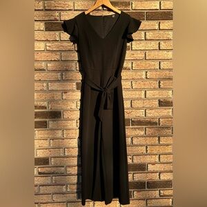Tahari Black Ruffle Sleeve Jumpsuit